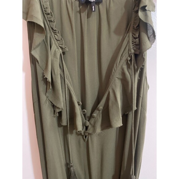 PAIGE Paletta Women’s Sleeveless Jumpsuit size XS V-Neck Ruffled Belted Tassels - Picture 4 of 9